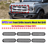 Grilles de calandre avant noires pour Ford Bronco 2 portes et 4 portes 2021-2026 – Amélioration de la garniture de calandre
