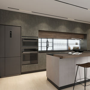 Gabinetes de cocina grises a medida con estantes abiertos para desarrollo de viviendas y contratistas generales - Product Image 2