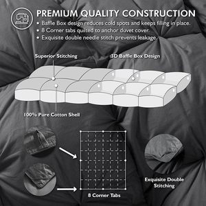 Sang Trọng 100% Cotton Bìa <span class=keywords><strong>Comforter</strong></span> <span class=keywords><strong>Set</strong></span> Cho Nữ Hoàng Kích Thước Giường Quá Khổ Độc Đáo Màu Xám Pinch Pleat Cho Nhà Hoặc Khách Sạn - Product Image 5