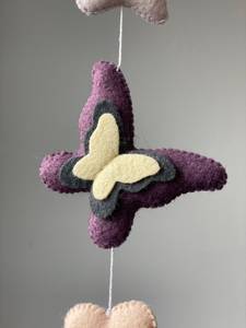 Móviles de bebé de cuna interactiva Bohemia con mariposas de peluche nubes <span class=keywords><strong>para</strong></span> bebé niña vivero hecho a mano fieltro Luna estrella bebé móviles - Product Image 4