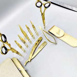 Pince à épiler en acier inoxydable ultra-fin plaqué or 24K Logo personnalisé avec pointe pointue japonaise durable - Product Image 5