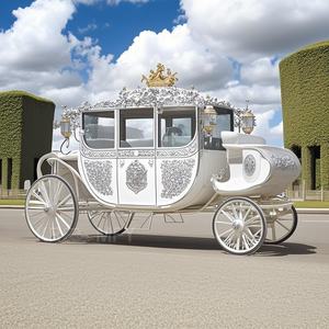 Carruaje de Boda de Lujo Estilo Princesa 2025, Carruaje Real Dorado, Carro de Caballos Europeo - Product Image 2