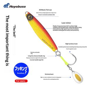 Leurre de pêche artificiel en métal Jigging <span class=keywords><strong>Hayabusa</strong></span> Luminous Sequin Hook FS445 Little Fat Man Fish Knife Wahoo - Product Image 3
