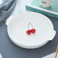 Nieuw design witte keramische dinerbord groothandel bottenporselein diepe fruitbord voor keukengerei