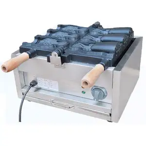 Çin fabrika aperatif makinesi ticari 14 adet Mini balık şekli Waffle makinesi