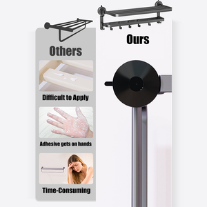 Oriental yuhong 50cm/60cm hút cốc khăn Giá gấp khăn tắm Giữ thanh lưu trữ Tường Gắn nhôm phụ kiện phòng tắm - Product Image 2