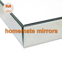 Table de console en miroir en diamant écrasé en verre de luxe chaud et ensemble de miroirs muraux Table de console avec miroir