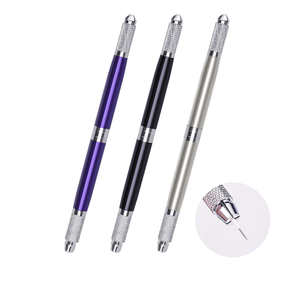 Pluma manual de doble cabezal para tatuaje de cejas, soporte de aguja para microblading, para suministros de maquillaje semipermanente - Product Image 1
