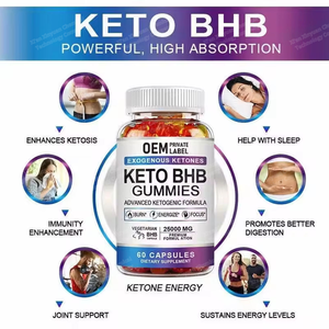 Precio al por mayor Adulto Keto <span class=keywords><strong>Dieta</strong></span> Antioxidante Cetona Quemador de grasa Vinagre de sidra de manzana Pérdida de peso Oso Gomitas - Product Image 6