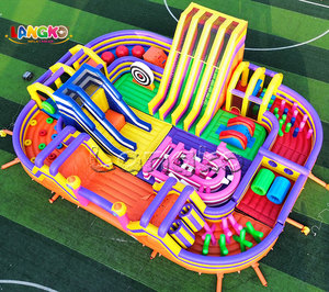 Castillo Inflable con Tobogán Gigante de Tiburón, Parque Acuático Inflable con Temática Oceánica, Tobogán Acuático Inflable con Obstáculos - Product Image 4