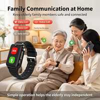 Montre connectée senior S9 4G LTE avec bouton SOS à une touche, détection de chute, positionnement GPS Beidou LBS WiFi, soins de santé pour personnes âgées
