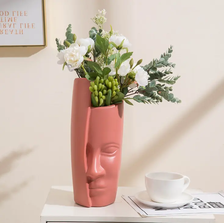 2021 hot sell new design household wholesale bedroom living room decorative flower vases Nordic style PE plastic vases