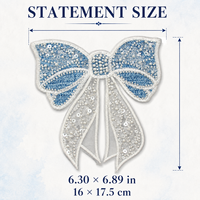 Applique 3D en jean bleu avec nœud, perles, perles de rocaille et paillettes, broderie à coudre pour la décoration de vêtements, robes, vestes et sacs