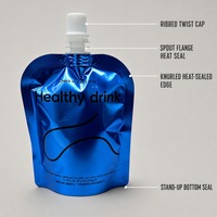 Pochette souple personnalisée de 500 ml avec bec verseur pour emballage cosmétique, shampoing, liquide, recharge, finition mate, laminée, anti-humidité