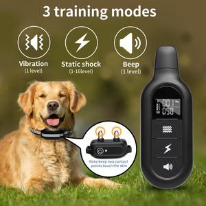 Kerah Pelatihan Anjing Elektrik Remote <span class=keywords><strong>Control</strong></span> Tahan Air Dapat Diisi Ulang Layar LCD Getaran Kejut Suara Plastik - Product Image 2