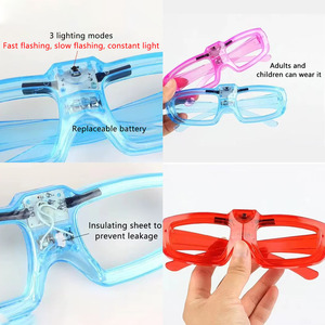 <span class=keywords><strong>Occhiali</strong></span> Luminosi Unisex per Halloween, Accessori per Feste Fluorescenti, <span class=keywords><strong>Occhiali</strong></span> da Sole con Modalità Neon, <span class=keywords><strong>Occhiali</strong></span> LED Lampeggianti in Plastica - Product Image 4