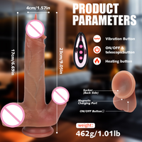 Fernbedienbarer Heizender Flüssigsilikon-Vibrator mit Mehreren Vibrationsmodi, Stoß-, Schwing- und Rotationsfunktion, Erwachsenen-Dildo-Spielzeug