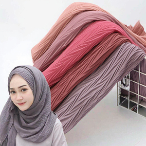 Nuevo Diseño, Bufanda Sólida para Mujer, Personalizable, Chal Arrugado, Envoltura Larga, Hijab de Chifón Burbuja Musulmán de Malasia, Transpirable, para Uso Diario - Product Image 2