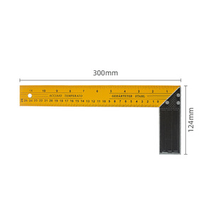 Aluminum L-Shaped Angle Ruler 300mm Black Yellow Painted Woodworking <b>Measuring</b> <b>Tool</b> Right Angle Ruler Hardware Decoration - Product Image 3