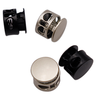 Bloqueur de cordon métallique à double trou, bouton-pression rond à ressort, boucle de serrage pour cordon de sweat-shirt et lacets