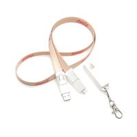 Cordón de Poliéster Personalizado con Impresión, 6 en 1, Cable USB de Carga Rápida PD de 60W, Múltiples Puertos, Cordón para Tarjetas de Identificación, Regalo Promocional Empresarial