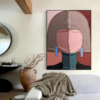 Peinture acrylique exclusive transfrontalière, peinte à la main, texture abstraite tridimensionnelle, portrait de personnalité, toile haut de gamme