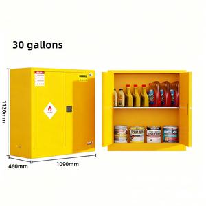 ארון בטיחות לנוזלים דליקים בנפח 90 גלון לתעשייה, לאחסון כימיקלים - Product Image 2