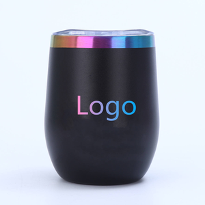Logo kustom personalisasi 12oz warna-warni 304 baja tahan karat dinding ganda terisolasi dilapisi pelangi anggur tumbler dengan tutup - Product Image 2