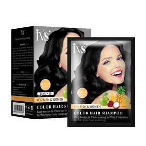 IVS Vente en gros Marque privée Chine Teinture capillaire naturelle Couleur brune Couleur noire Shampooing colorant pour cheveux - Product Image 5