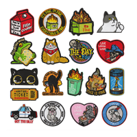 Patchs brodés personnalisés à motifs de dessins animés originaux, certifiés CE, avec texte humoristique et animaux, badges thermocollants pour tenues quotidiennes et ornements artisanaux
