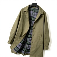 Veste coupe-vent streetwear personnalisée pour homme, trench-coat en coton, col rabattu, couleur unie, doublée, manteau d'automne