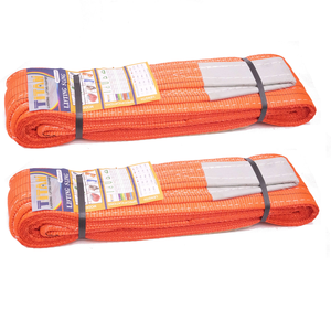 Eslinga de correas de poliéster naranja con capacidad de 10 toneladas que ofrece seguridad completa para los productos - Product Image 6