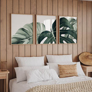 HAOWAI OEM/ODM Monstera, Tríptico de arte de pared, juego de impresión botánica, arte de pared de salón, ilustraciones de plantas, arte tropical imprimible - Product Image 4