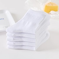 Chaussettes d'école 100% coton pour enfants, de haute qualité, douces et confortables, de sport, blanches et pures