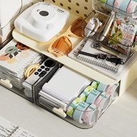 Boîte de rangement de bureau multifonctionnelle en plastique, type tiroir, pour panneau perforé, étagère de présentation pour articles divers, en plastique injecté