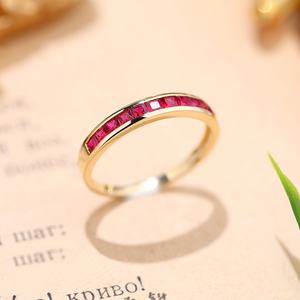 แหวนหมั้นสำหรับงานแต่งงานชุบโรเดียมสีเหลืองทอง18K ทันสมัย - Product Image 4