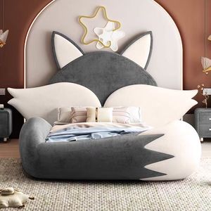 JINS letto personalizzato per bambini piccola volpe di lusso in legno massiccio gemello/Guardrail letto letto di stoccaggio Design moderno per uso camera da letto - Product Image 3