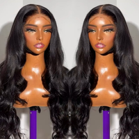 Peluca de Cabello Humano Virgen Vietnamita de 40 Pulgadas, Liso Extremo, con Encaje Frontal Completo Transparente 13*6, Pelucas SDD