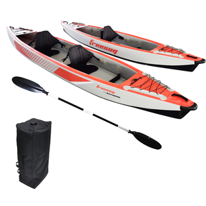 Kayak <span class=keywords><strong>gonflable</strong></span> K410 de 14 pieds pour <span class=keywords><strong>2</strong></span> <span class=keywords><strong>personnes</strong></span> prêt à pêcher avec deux sièges et pagaies - Product Image 1