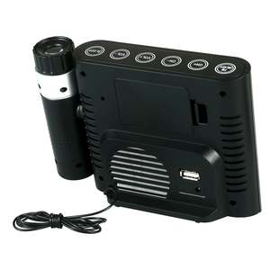 Nouvelle horloge de table de bureau numérique multifonctionnelle avec projection, radio FM électronique, touches tactiles, affichage de la température et de l'humidité, date, fonction snooze - Product Image 4