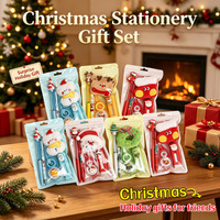Coffret Cadeau Papeterie de Noël pour Enfants – Fournitures Scolaires de Vacances – Ensemble de Stylos Motif Père Noël, Bonhomme de Neige, Élan – Idéal pour Fêtes