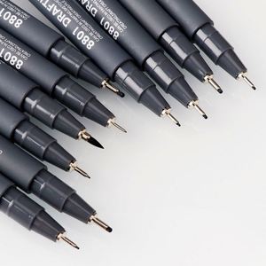 Ensemble de 11 stylos manga à pointes fines, encre noire, feutres fins pour le dessin, la calligraphie, le croquis et le traçage - Product Image 6