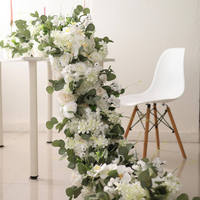 Nieuw design groene bladeren 3D bloemenloper bloemengarland bruiloft tafel groen decoratie voor bloemenrand bruiloftdecoratie