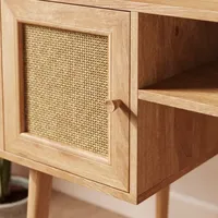 Bureau d'écriture en bois, style Mid-Century Modern, avec armoire de rangement et étagère ouverte, en chêne naturel, poste de travail pour ordinateur portable, durable