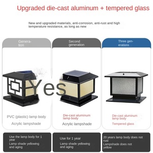 Luz de columna moderna para exteriores Hotel Villa Park impermeable de aluminio para jardín LED columna solar luces de pilar de puerta principal - Product Image 5