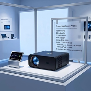 <span class=keywords><strong>Projecteur</strong></span> de cinéma maison A80 |   Système Android Full HD 1080P, 1000 lumens ANSI, écran Ultra HD, diffusion d'écran |   Directement de l'usine - Product Image 1