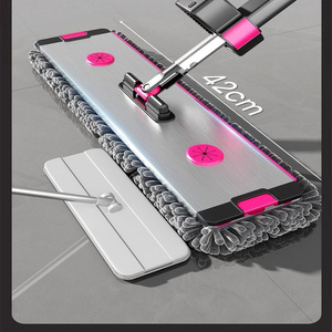 Mop Piatto in Microfibra 360 con Piastra in Alluminio, Super Mop Piatto 360 Facile da Usare, Strumento per Pulizie Domestiche Senza Mani - Product Image 2