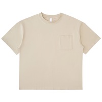 T-shirt ample en coton délavé de style streetwear avec poche, t-shirt personnalisé de haute qualité pour hommes et femmes, t-shirts pour hommes, chemises