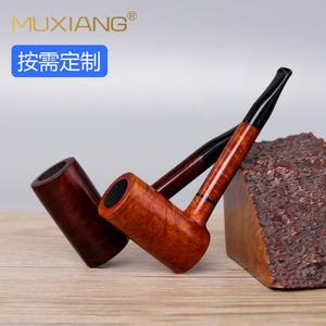 Muxiang Handmade Briarwood Pipe Straight Type Tobacco Pipe Customizable For Personal Gift - Product Image 1