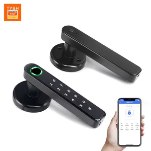 TYSH Smart Automatic Security Biometric Fingerprint Handle Lock Interior Intelligent Lock Keyless Smart Door Lock Tuya Ble